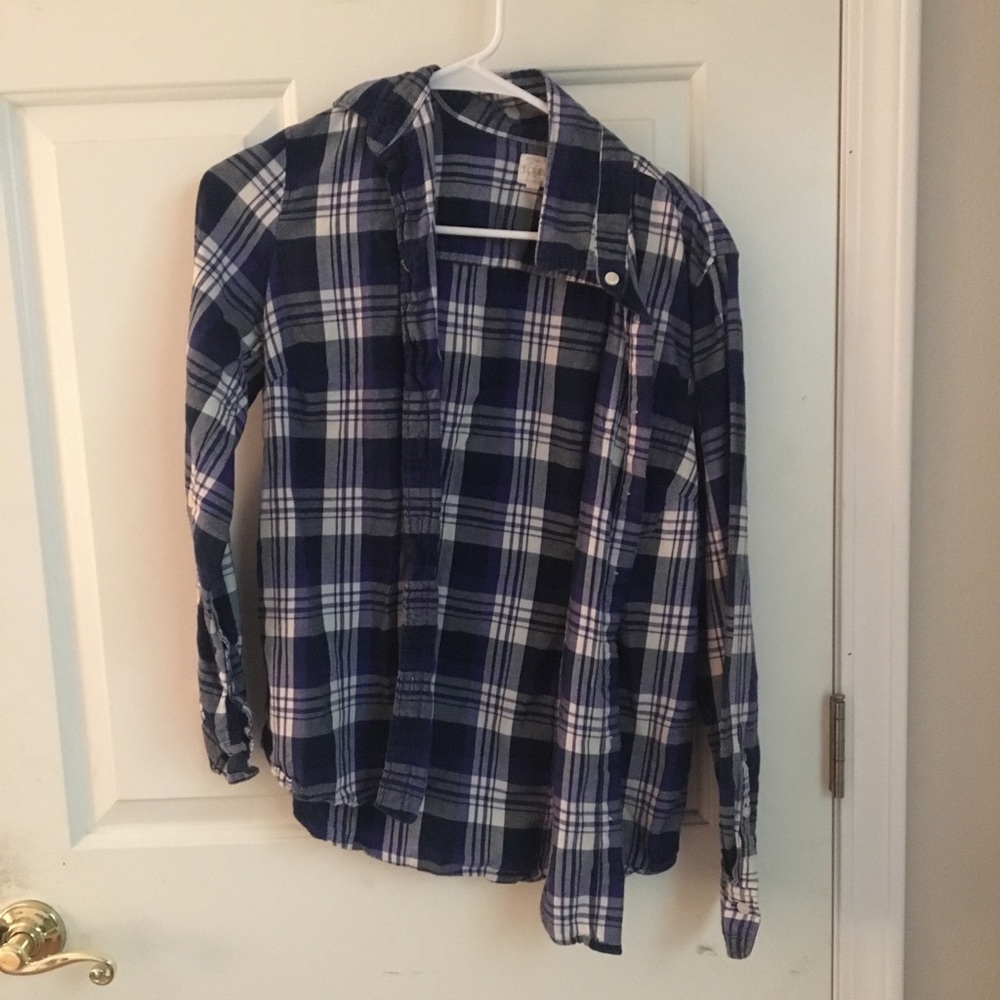 J Crew plaid top.
